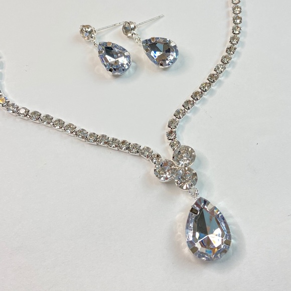 Prom Pageant Bridal Other - Kids or Cosplay - Simple Classic Rhinestone Necklace Earring Set